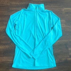 Under Armor light blue quarter zip with turtle neck fitted top